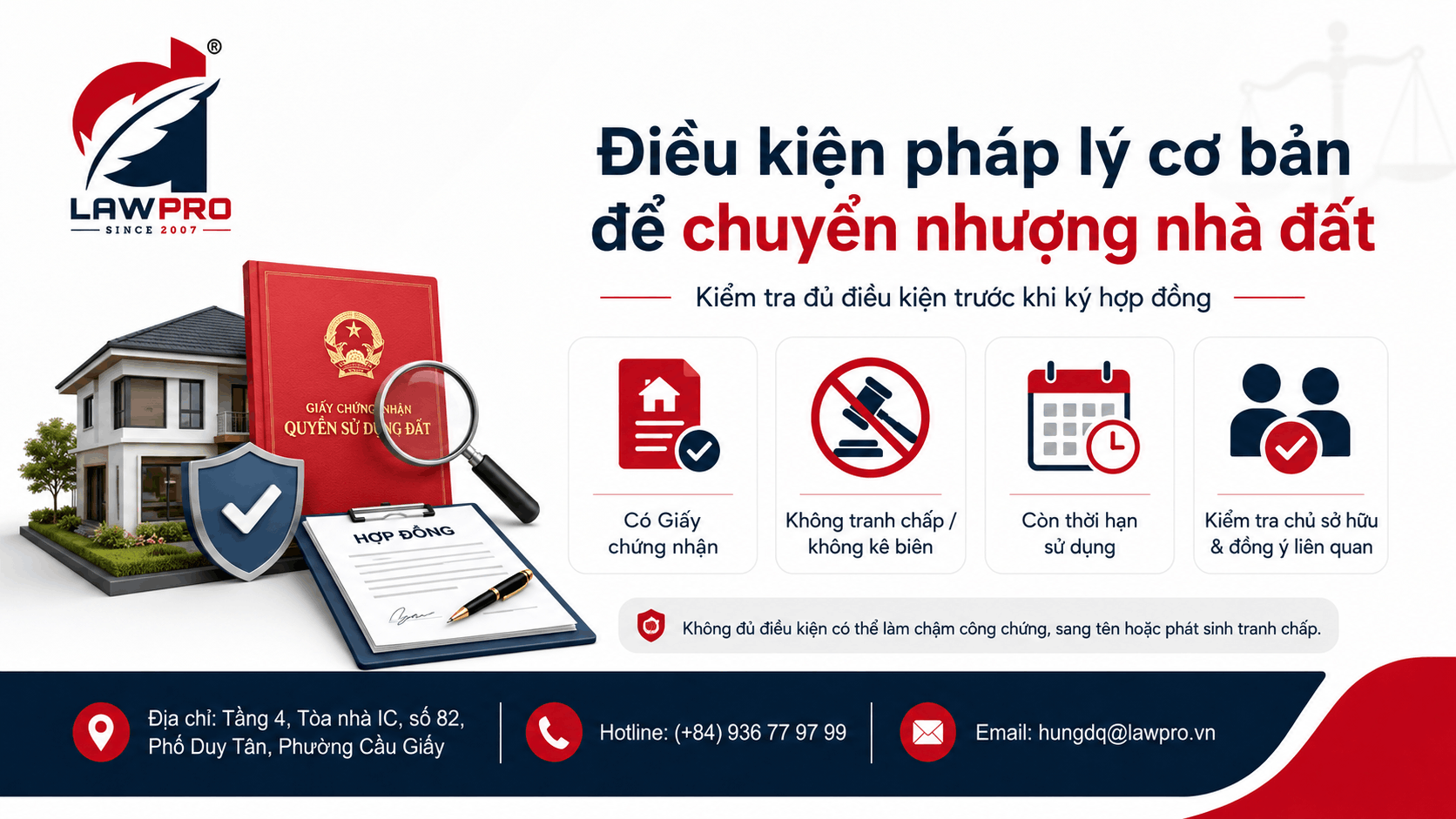 Điều kiện pháp lý cơ bản để chuyển nhượng nhà đất